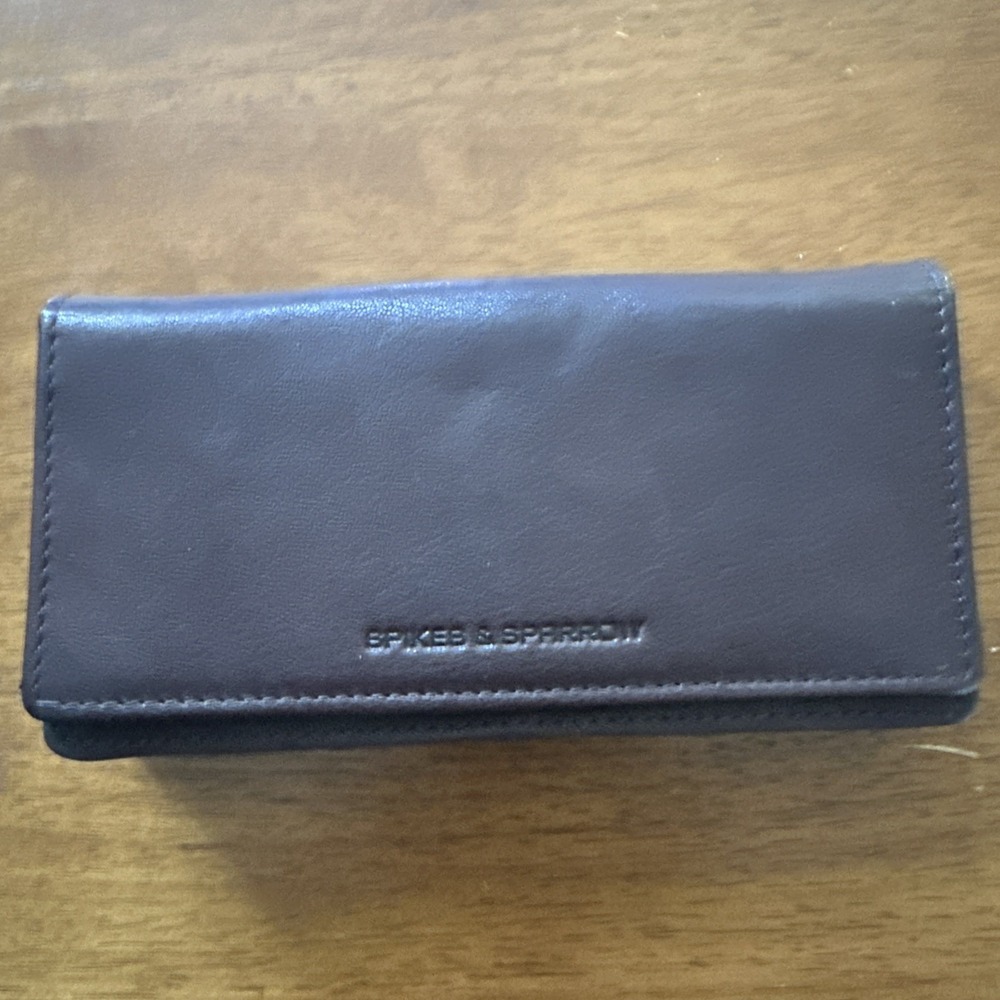 Spikes & Sparrow Genuine Leather Wallet Brown Accordion Multi Compartment